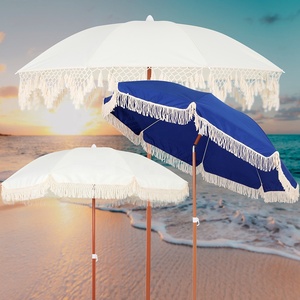 <span class=keywords><strong>Parasol</strong></span> de plage en <span class=keywords><strong>toile</strong></span> jaune à franges, accessoire de luxe, Portable, Vintage, 2023 - Product Image 5