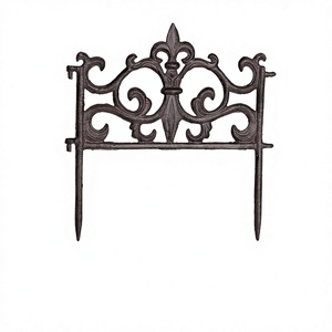 Recinzione Rustica <span class=keywords><strong>in</strong></span> Ghisa <span class=keywords><strong>per</strong></span> <span class=keywords><strong>Giardino</strong></span>, Design Vintage, Bordo <span class=keywords><strong>per</strong></span> Aiuole 27x27cm Marrone - Product Image 1