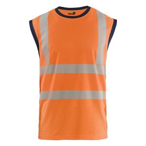 BLAKLADER - 357510135389 S/M Camiseta sin mangas Hi-Vis Naranja/Azul marino-EAN 7330509914779 ROPA DE TRABAJO DE LA HI-VIS - Product Image 1