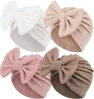 Gorros Turbante Elásticos para Bebé, Gorro con Lazos para Niñas, Gorras para Bebés, Recién Nacidos, Unisex