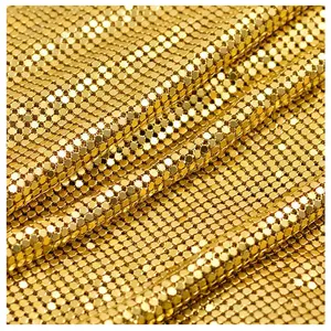 Gold Color Cheap Sequin Fabric Metal Drapery Backdrop Fabric Sequin for Room Divider