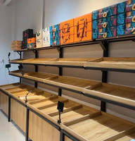 Rak Display Buah Komersial Rak Sayuran Bergerak Desain Multi-Tingkat Kreatif untuk Supermarket dan Toko Buah