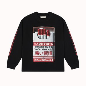 Shigaretto Long Sleeve Tee Premium Cotton Boxy Fit <b>Shirt</b> With Halftone Graphic Print Suitable For All Body Types - Product Image 1