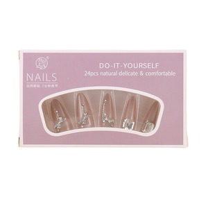 Hot-Selling Handmade Wearable Rhinestones High-End Long French Stickers Finished 30 Detachable Nail Pieces - Product Image 5