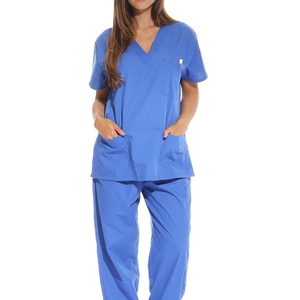 Ropa Médica: Conjuntos de Uniformes Médicos para Mujer con Seis Bolsillos (Cuello en V y Pantalón Cargo) de Pierna Recta - Product Image 2