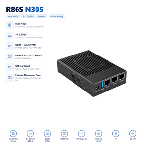 Mini PC HT R86S Sin Ventilador, Router Inteligente con Intel Celeron N5105 de Cuatro Núcleos, 8GB/16GB RAM, Puerto de Fibra Óptica SFP+ 10G, Soporte Multi LAN 2.5G RJ45 - Product Image 1