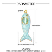 Pendentif en acier inoxydable DIY avec œil de tigre jaune en pierre naturelle, collier en forme de cœur coloré pour femme, bijoux en acier titane