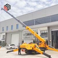 Mini-grue araignée sur chenilles de 1,5 tonne pour espaces confinés avec télécommande sans fil, flèche de déplacement et ventouse de levage