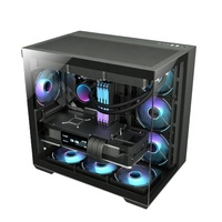 Casing PC Gaming JNP Factory Panorama Sea View Cube ATX Gamer Power Supply Kipas ARGB Sistem Pendingin Air