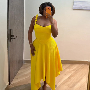 <span class=keywords><strong>Abito</strong></span> Estivo da Donna alla Moda, Personalizzabile, <span class=keywords><strong>Arancione</strong></span>, Lungo, Senza Maniche, Linea A, <span class=keywords><strong>Mini</strong></span>, in Raso, Aderente - Product Image 2