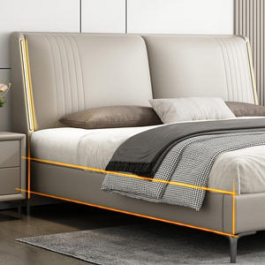 2024 populaire minimaliste cadre en bois lit queen avec matelas ensemble de meubles de chambre à coucher - Product Image 4