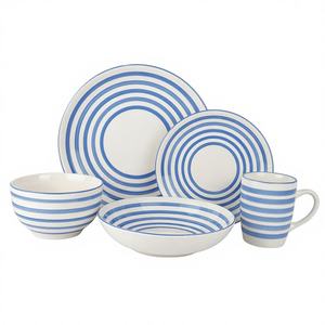 Juego de Vajilla de Cerámica Blanca Ecológica Popular 2025, Apto para Horno, Diseño Pintado a Mano, 1 Juego de Platos para Cena - Product Image 1