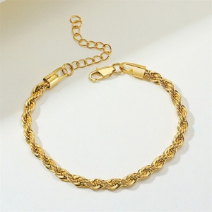 Trendy Vintage <b>Bracelet</b> Stainless Steel Gold Rope Chain <b>Bracelet</b> for Women - Product Image 3