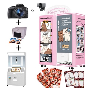 Customized Frame SLR Instant <b>Print</b> Photo Booth 21.5-inch Touch Screen Adjustable <b>Camera</b> Kiosk Machine Interactive WG-SSSG001 Int - Product Image 4