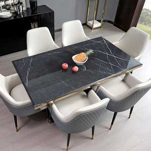 Table de salle à <span class=keywords><strong>manger</strong></span> italienne en marbre 6 places meubles de maison ensemble de table à <span class=keywords><strong>manger</strong></span> moderne en métal de luxe pour 4 personnes - Product Image 6