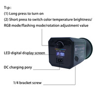 Lumière LED de studio photo rechargeable portable, lumière vidéo bicolore RGB COB pour appareil photo, vidéo, diffusion en direct