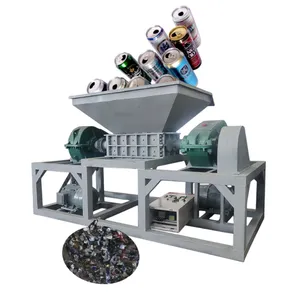 High quality shredder shredding cans construction template waste oil filter metal double shaft shredder