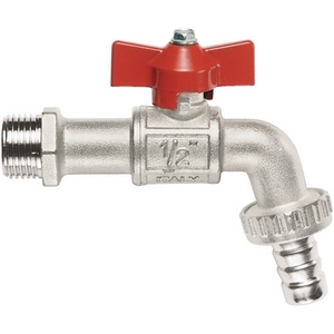 Válvula de bola con conector de manguera tipo mariposa de 3/4 pulgadas DN 20 15 bar para uso en exteriores - Product Image 1