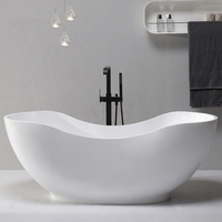 Freestanding resin permukaan padat alas bak mandi batu