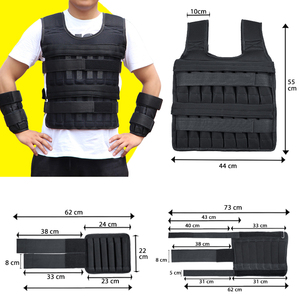 Gilet lesté NQ SPORTS réglable, portable, noir, tactique, en nylon léger et respirant, avec plaques en acier, logo, entraînement de force - Product Image 2