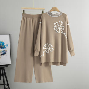 Ensemble <span class=keywords><strong>de</strong></span> vêtements pour femmes <span class=keywords><strong>de</strong></span> style occidental, nouveau style décontracté printemps-automne, ample, long, anti-rides, à fleurs, 0965 - Product Image 1
