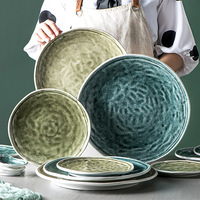 Vaisselle en céramique pour hôtel restaurant banquet Assiettes de service plates rondes en porcelaine Ensembles d'assiettes Vaisselle