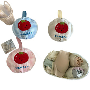 Cartoon Embroidered Tomato Underwear <b>Storage</b> Bag Large Capacity Portable Hanging <b>Clothes</b> Organizer For Travel - Product Image 1
