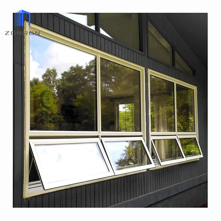 Zonron หน้าต่างกันสาดฉนวนกันความร้อนใช้ในห้องน้ำหน้าต่างกันสาดหน้าต่างแบบปรับแต่งได้