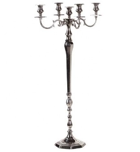Bougeoir en argent plaqué moderne avec cinq bras, bougeoir pour décoration de table à manger, vente en gros - Product Image 5