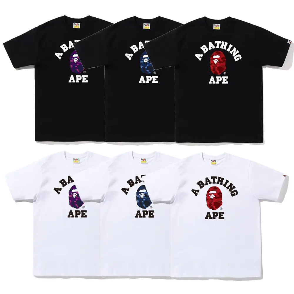 2023 Summer New Design Hip Hop Style T-Shirts Ape Head Printed Cotton Short Sleeve for Men Women Clothing