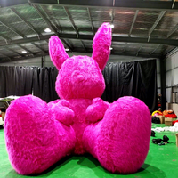 Arche publicitaire géante gonflable en peluche lapin lapin pour la Saint-Valentin, décoration de ballon, super doux, imperméable, garantie 1 an DL