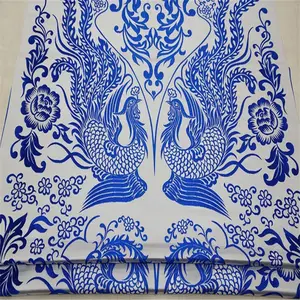 Vente en Gros Broderie Jacquard Dragon Blanc Bleu Classique Magnifique Tissu Brocart pour Hommes Femmes Tissu