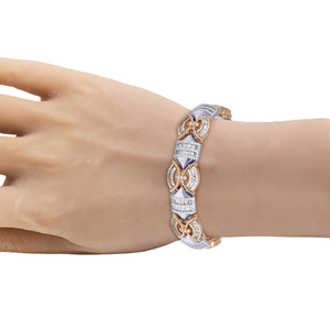 Premium 925 Sterling Silver Cuban Link Bracelet with Round Cut Moissanite Fashion Jewelry for <b>Men</b> Women - Product Image 1