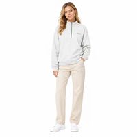 Sudadera con cremallera de un cuarto de cuello, de color liso, estampada, para mujer, con bordado personalizado, de forro polar, oversize, casual, de manga larga
