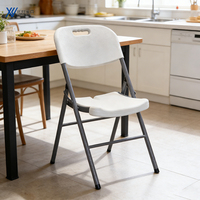 Chaises pliantes en métal et PP blanc, écologiques, pour entrepôt, supermarché, hall d'entrée, sous-sol, vente en gros