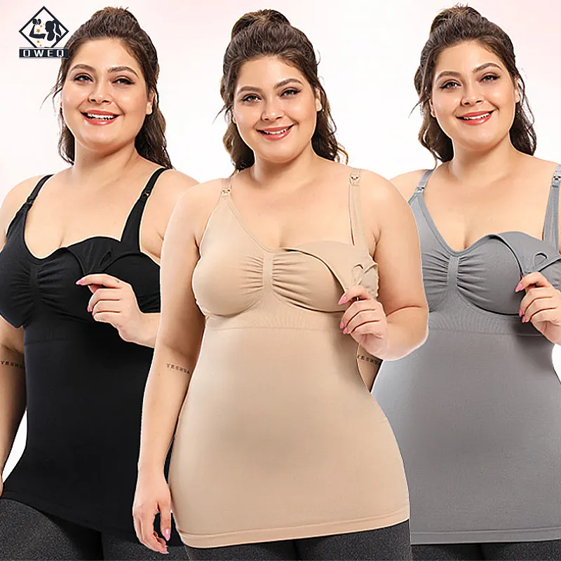 Dropshipping High quality women Breast Feeding Tank Top Clothing Seamless Maternity Nursing Camisole