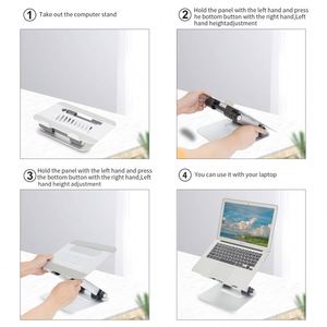 Newly <b>Adjustable</b> Height 180 Degree Rotating Aluminum Alloy Foldable <b>Laptop</b> <b>Stand</b> for Tablet PCs - Product Image 5
