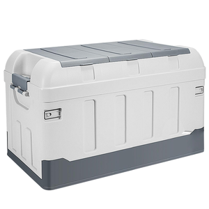 Caisse de rangement en plastique grande capacité en PP pour coffre de voiture, organisateur pour la maison et le camping, valise de voyage peu encombrante - Product Image 1
