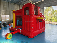 Juegos de fiesta al aire libre comercial giratorio tobogán acuático piscina salto Combo castillo inflable hinchable con tobogán de agua