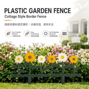 <span class=keywords><strong>Recinzione</strong></span> per Giardino con Fiori Artificiali, Resistente ai Raggi UV e alle Intemperie, in Plastica Ecologica, Facile da Assemblare, Stile Giardino, per Orto - Product Image 5
