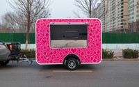 ORANGE Magnifique Remorque Alimentaire Multifonctionnelle Rose de Haute Qualité en Fibre de Verre pour Pizza et Hamburgers, Chariot Alimentaire, Fourgon Alimentaire