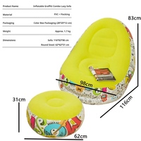 Sofás y Sillas Inflables Modernos y Sencillos, Sofá Cama Flocado, Plegable y Almacenable, Sofá Inflable Individual Gigante para Piscina