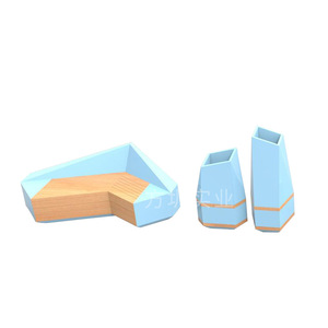 Fiberglass Patio <b>Bench</b> with Planter Modern Outdoor Furniture for Mall Contemporary Design Durable <b>Wood</b> Frame Seating 2 - Product Image 5