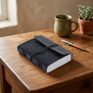 Crazy Horse Handmade Stitching Personalised Genuine Leather <b>Mini</b> Pencil Gift Customized A4 Leather <b>Notebook</b> Cover 80 Sheets - Product Image 2
