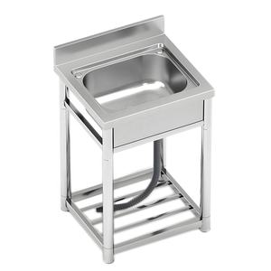 Évier de jardin autoportant intégré en acier inoxydable, évier portable extérieur pour buanderie, salle de bain, cuisine de ferme - Product Image 2