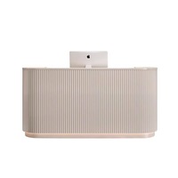 Vente directe du fabricant, comptoir de réception commercial extensible en panneaux de bois, style moderne minimaliste, utilisation scolaire et hospitalière, personnalisable