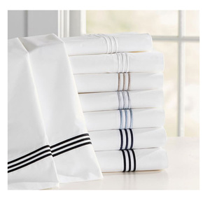 Ai Cập Khách Sạn Nguồn Cung Cấp Thêu 100% Bông Tấm Ga Giường Thiết Lập Đồng Bằng Phong Cách Nữ Hoàng Kích Thước Tấm Với Mô Hình Nhà Máy Đơn Giản Làm Đầy - Product Image 2