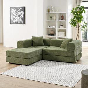 โซฟาเข้ามุมรูปตัวแอล คุณภาพสูง ดีไซน์กำมะหยี่นุ่มฟู บรรจุภัณฑ์แบบสุญญากาศ สะดวกสบาย ชุดเฟอร์นิเจอร์ห้องนั่งเล่น ขายส่ง - Product Image 2