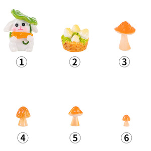 Ornement miniature en forme de lapin et de champignon en résine, décoration de jardin, accessoire de table, intérieur/extérieur - Product Image 4
