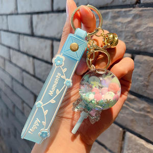 سلسلة مفاتيح ملونة بسلسلة مفاتيح على شكل زجاجة انجراف ورمال متحركة وحبات فقاعية لطيفة - Product Image 2